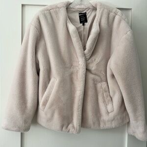 Zara Cream Faux Fur Jacket